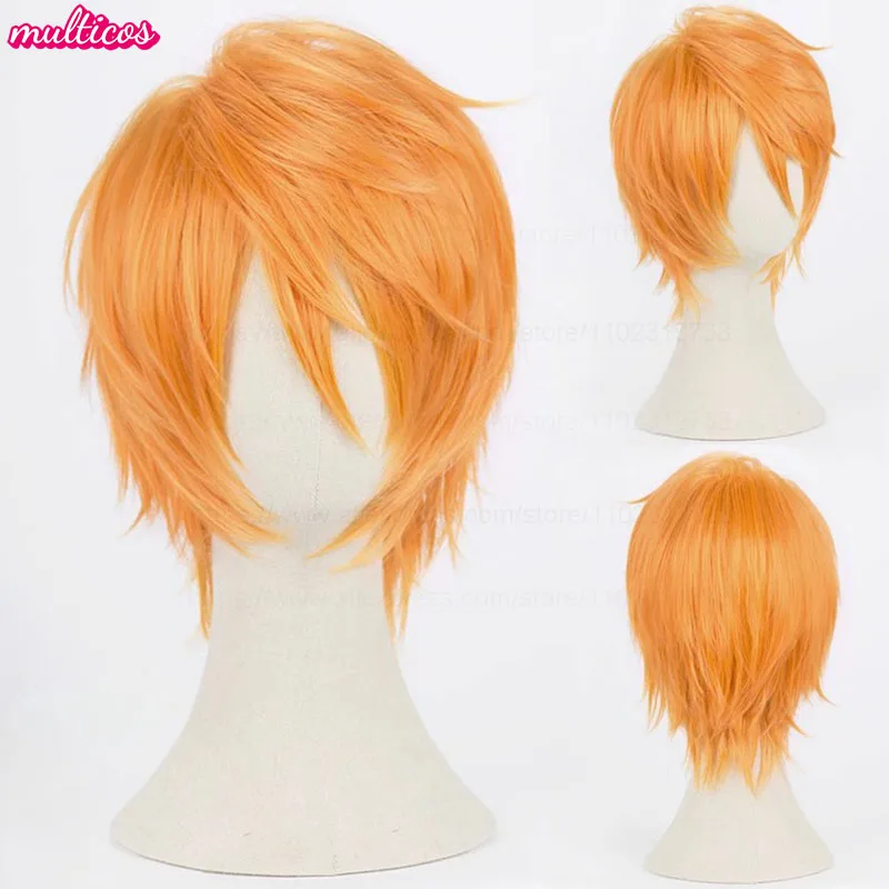 Farben Kurze Gerade Cosplay Perücke Layered Shaggy Flauschig Rot Rosa Braun Grün Blau Hitzebeständige Kunsthaar Party Anime Perücken – Detail 13