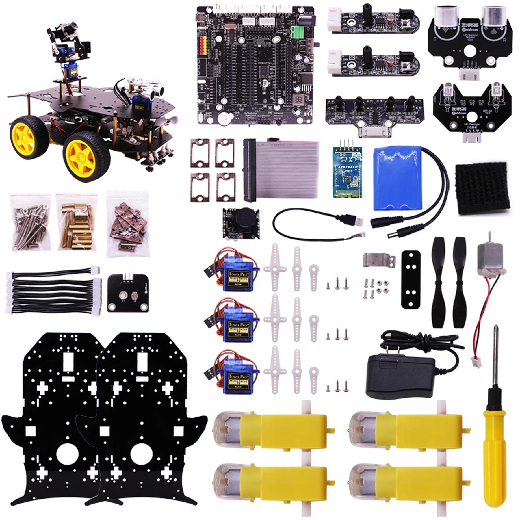 Yahboom 4WD AI Vision Robot Car With Two Degrees Of Freedom HD cam era And Video Real-time Transmission Based On Raspberry Pi 4B