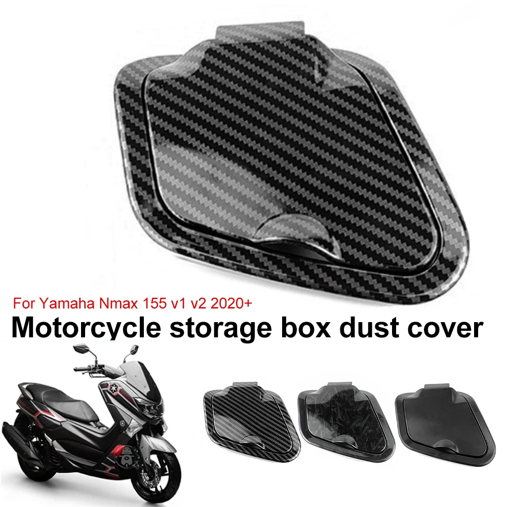 Toolbox Dust Cover Side Pocket Cover Carbon Fiber Waterproof Cap Modification Accessories For Yamaha Nmax V2 2020 2021 2022 2023