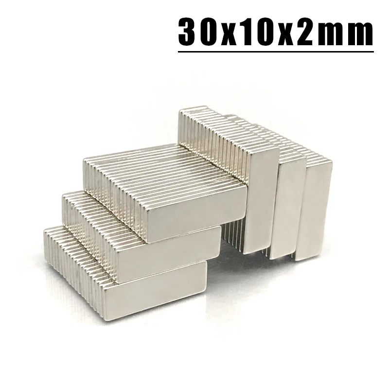 5~100PCS 30x10x2 mm N35 Super Strong Block Neodymium Magnets Rare Earth Magnet 30mm x 10mm x 2 mm sheet magnet 30*10*2 mm imanes