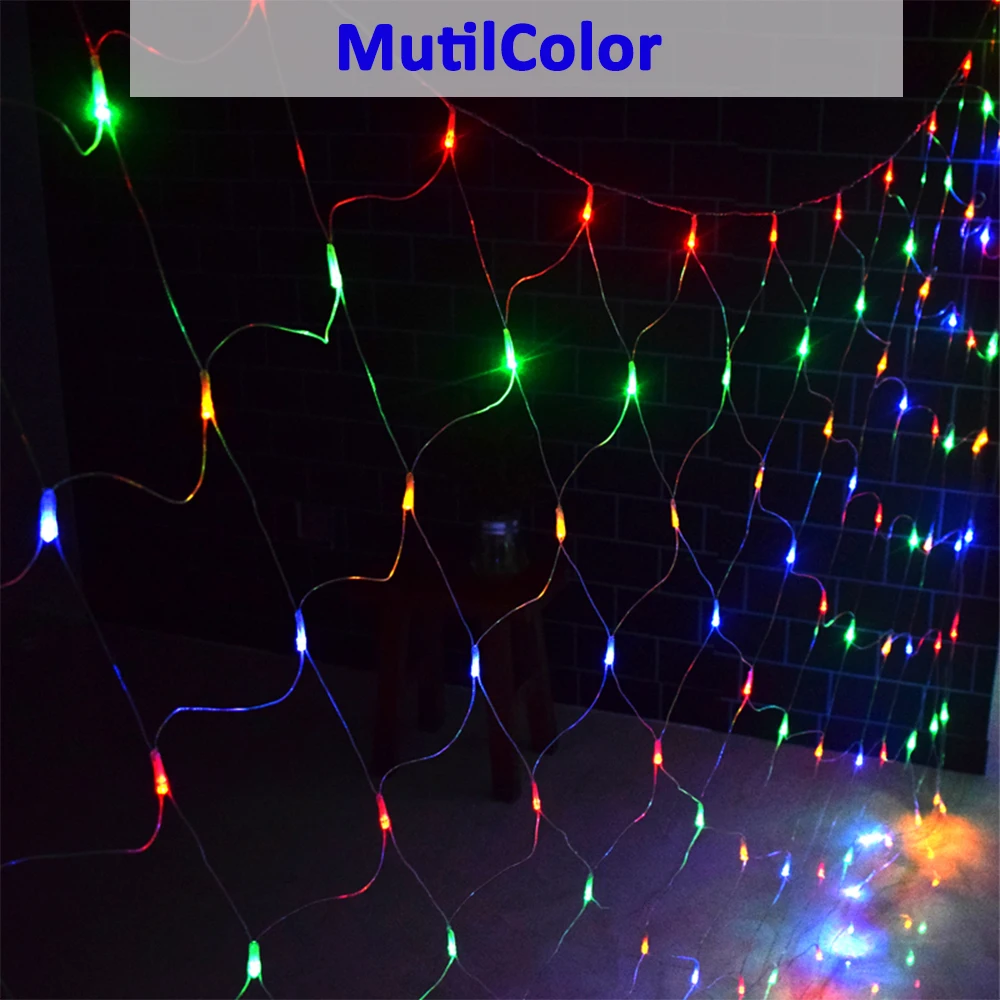 LED Net Lighting String Warm White Blue Multicolor Outdoor 220V 110V Christmas Garden Holiday Home Decor Wedding Party Fairy