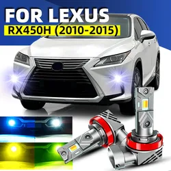 2x Car LED Front Fog Lights Bulbs Dual Colors Switchback White Yellow For Lexus rx450h 2010 2011 2012 2013 2014 2015 ice blue