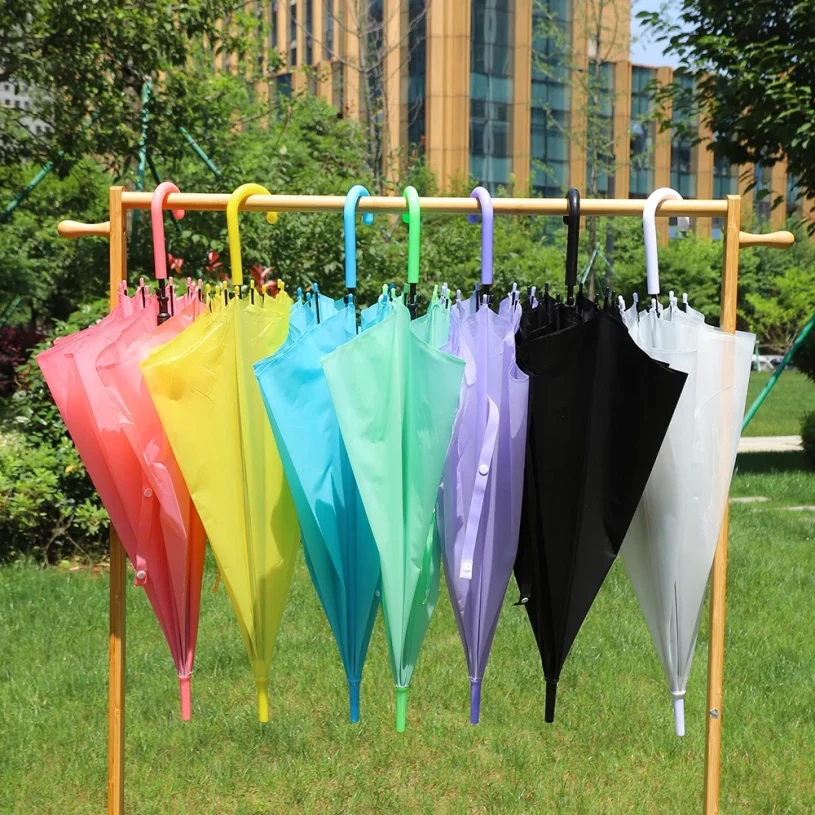 Transparent Vinyl Umbrella Translucent Pastel Disposable Convenience Store Academy One-Touch Automatic Umbrella