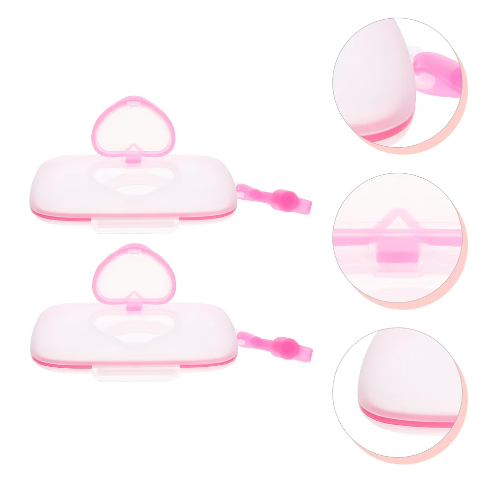 

2 PCS Love Wet Tissue Box Baby Pram Wipes Case Dispenser Home Container Holder Storage Portable Pp Plastic Travel