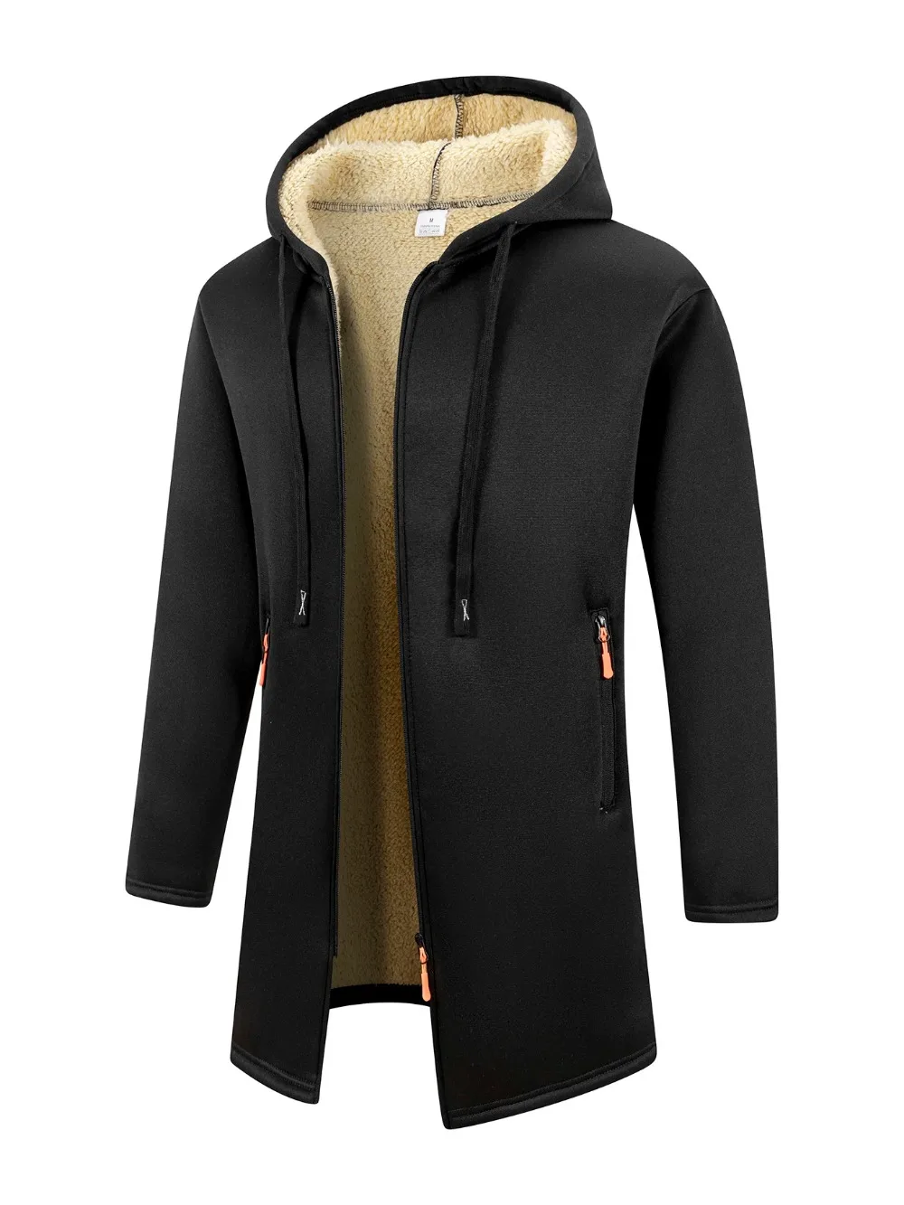 Winter männer Verdickte Hoodies Jacke Im Freien Warm Zipper Langarm Sweatshirts Strickjacke Streetwear Einfarbig Tops Mantel – Detail 2
