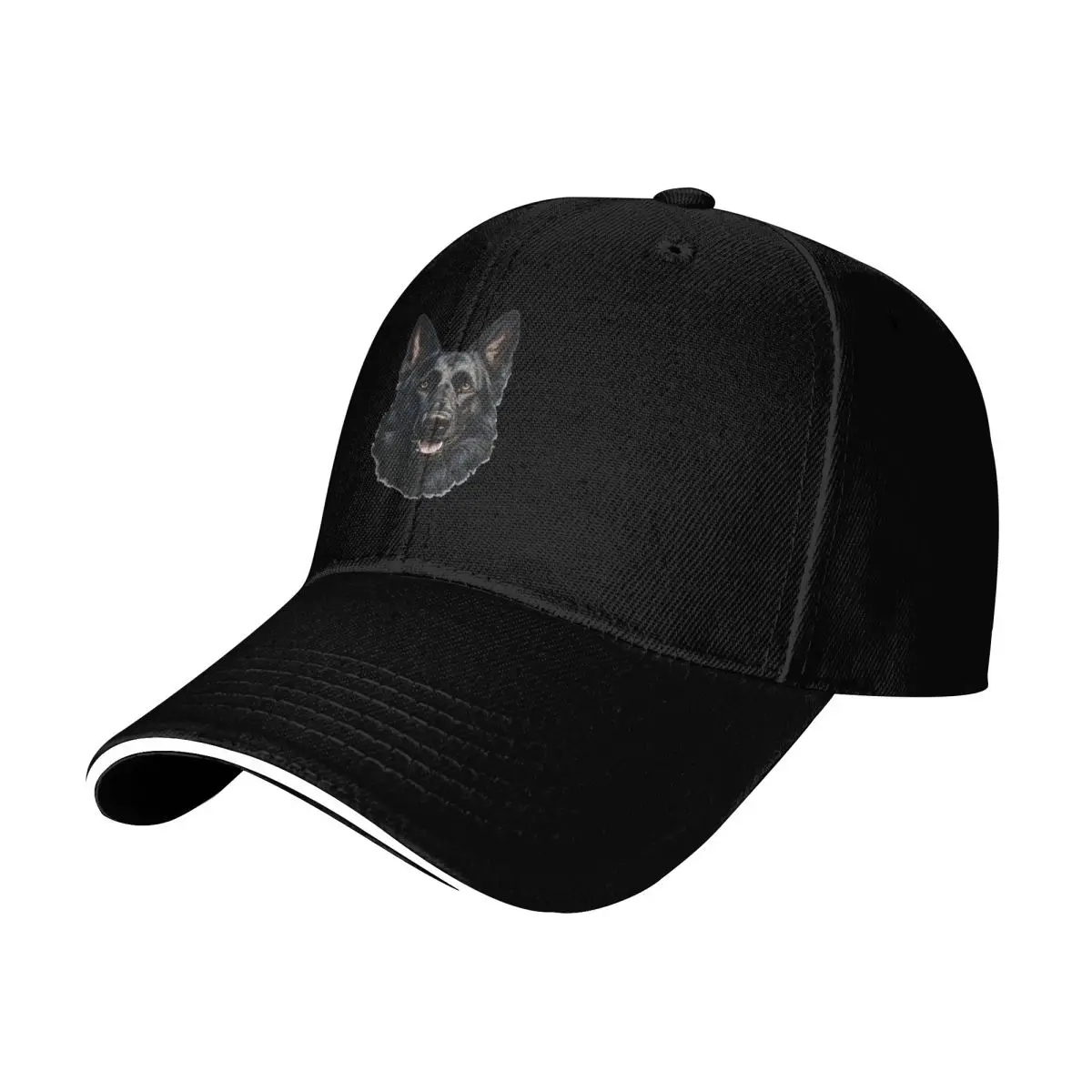 Realistic Black German Shepherd Art Baseball Cap Low Profile Unstructured Unisex for Men Women Outdoor Golf Running Hiking