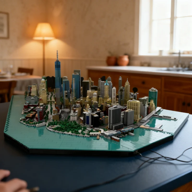 10504pcs MOC Financial District - New York City Architecture Model Building Blocks Display Education DIY Brick Craft Creative