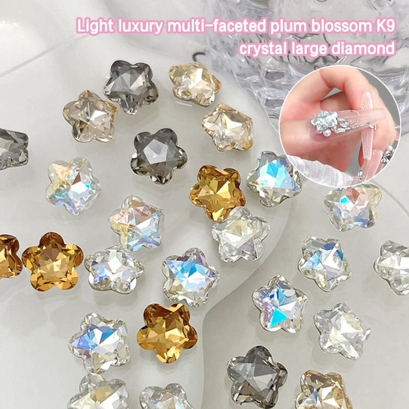 1pcs Snowflake Crystal Diamond Pointed Bottom Irregular Nail Decoration 3D Luxury Sparkling Manicure Accessories