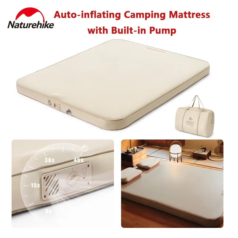 

Naturehike Automatic Inflatable Mattress Outdoor Camping Self-inflating Cushion Bed Mat Sleeping Pad with Built-in Air Pump