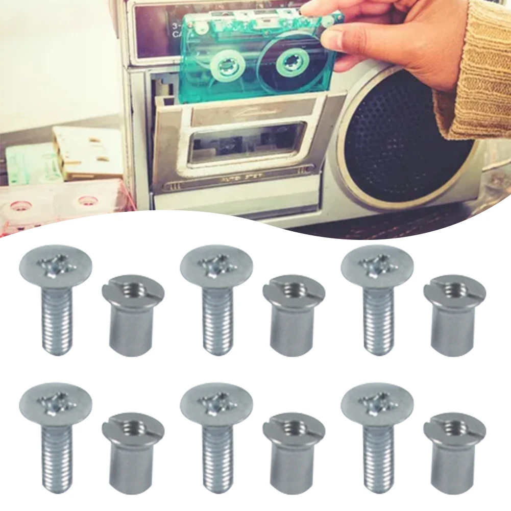 24 قطعة مجموعة مسامير الأجهزة الفولاذ المقاوم للصدأ مسامير معدنية السحابات عدة عالمية لشريط بكرة 10.5 بوصة 1/4 بوصة