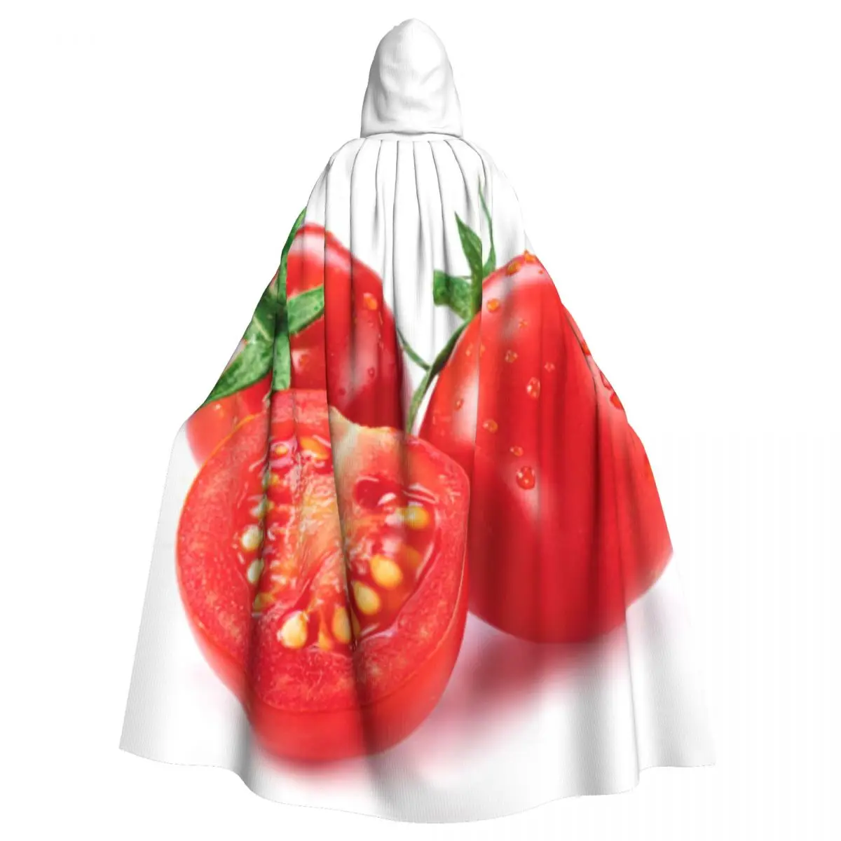 Tomatoes With Water Drops Hooded Cloak Coat Halloween Cosplay Costume Vampire Devil Wizard Cape Gown Party