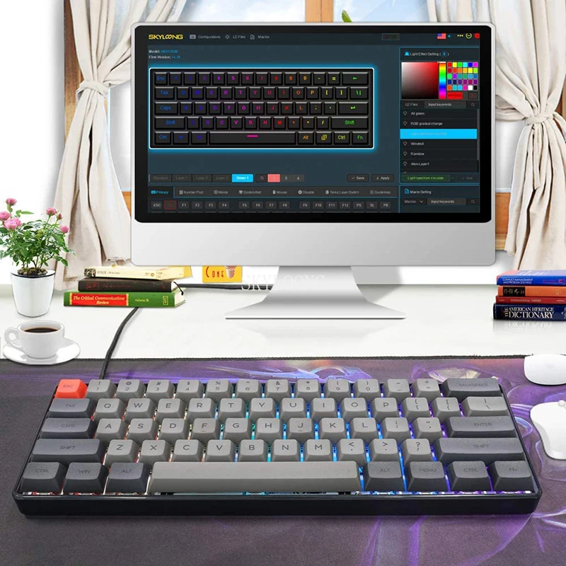 Imagem -06 - Skyloong-mini Teclado Mecânico para Jogos com Cabo Destacável Retroiluminação Rgb Teclado Gamer para Tablet Telefone Ipad com Fio Usb Sk61 60