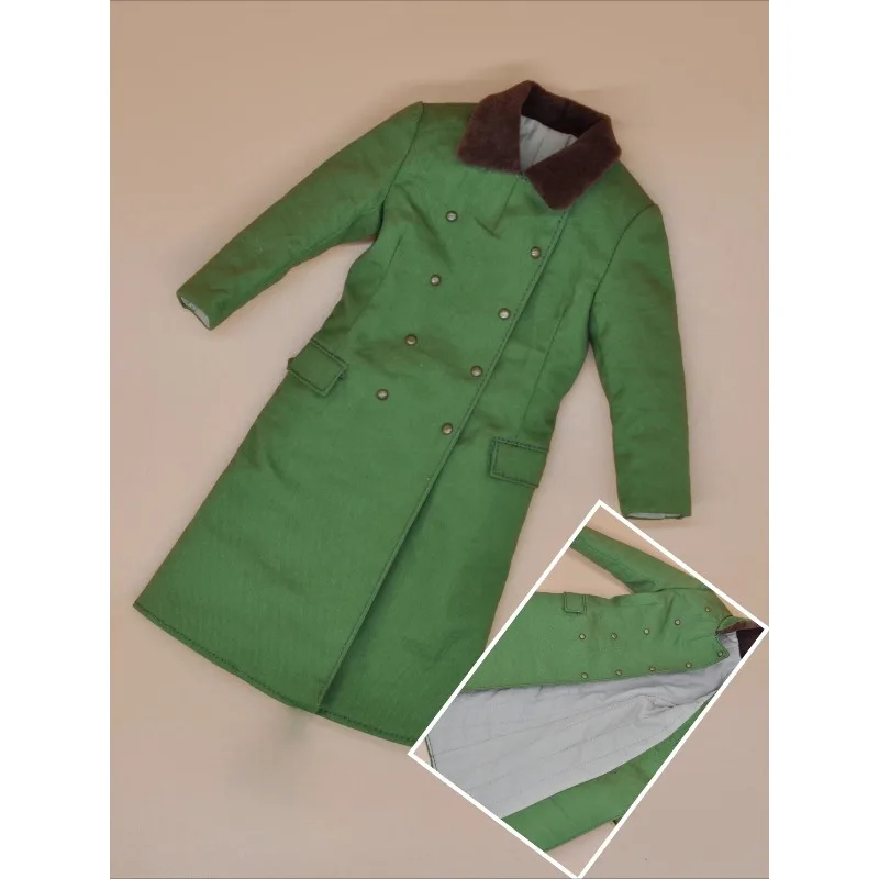 

1/6 Scale Action Figures Male Soldier Green Military Coat Long Length Insulation Clothes Model for 12'' Toy Figures Body Doll