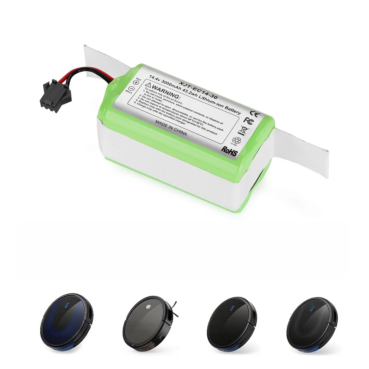14.4V 3000mAh EC14-30 Replacement Battery for Ecovacs/Roborock/RoboVac 30C FOR Robot Vacuum Cleaner High Capacity Li-ion