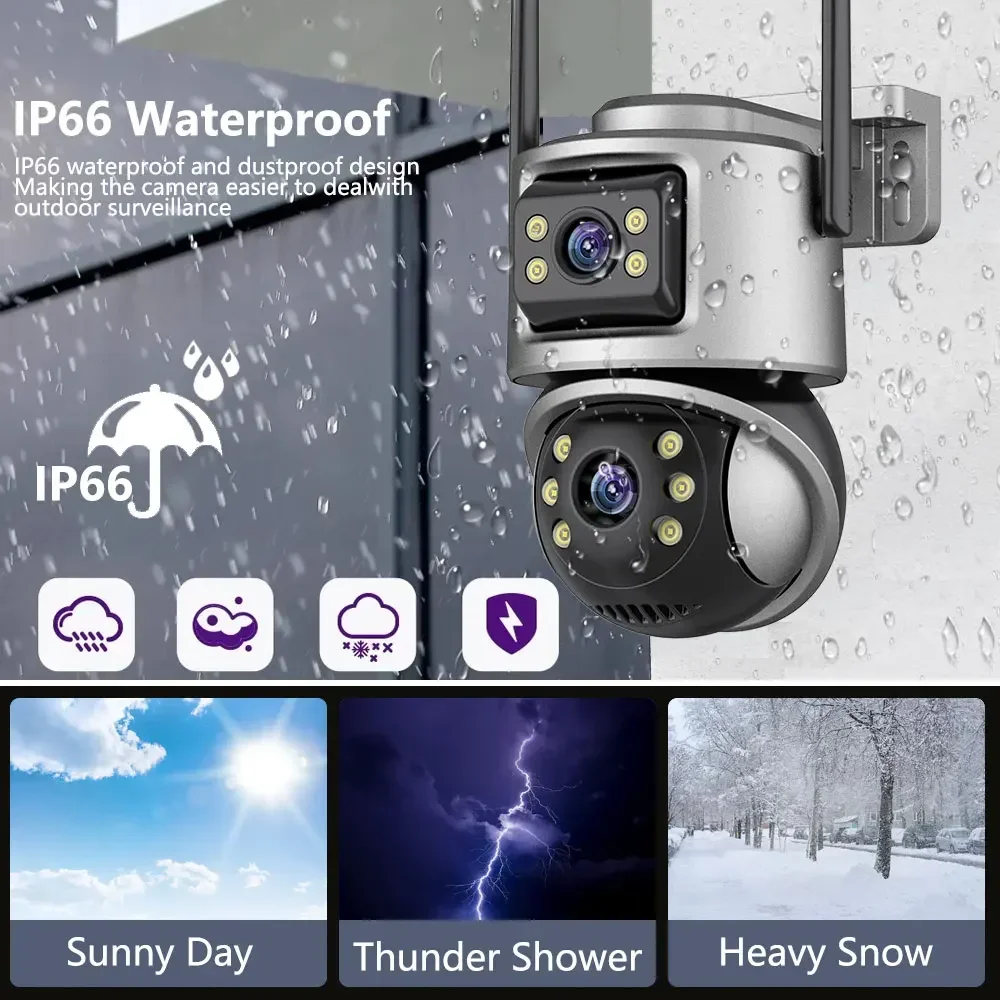 4K POE 10CH طقم NVR عدسة مزدوجة 8MP الأمن واي فاي كاميرا متحركة نظام المسار التلقائي CCTV في الهواء الطلق IP المنزل كاميرا مراقبة فيديو مجموعة