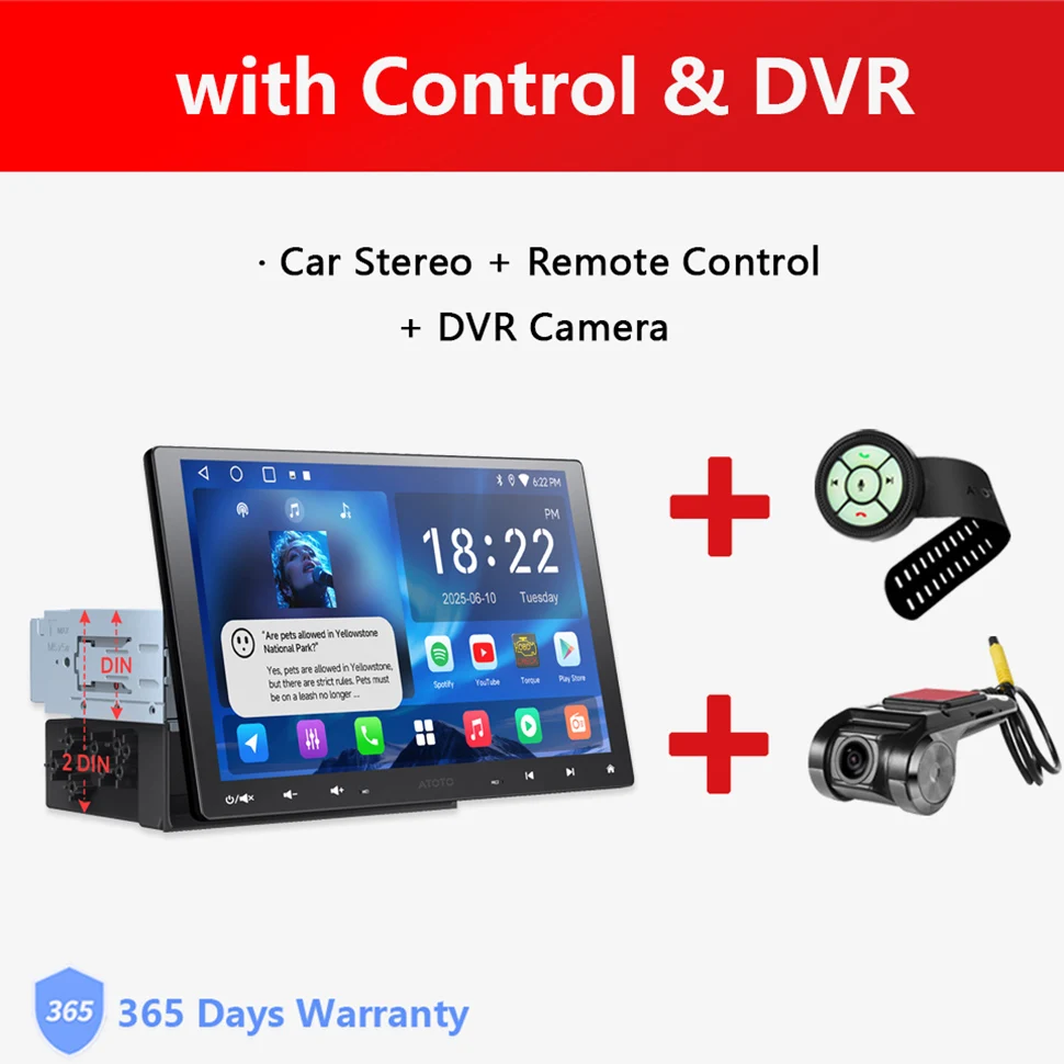 10 inch Android autoradio single 1 DIN intrekbaar scherm Apple CarPlay Android Auto 1DIN autoradio Bluetooth speler head unit