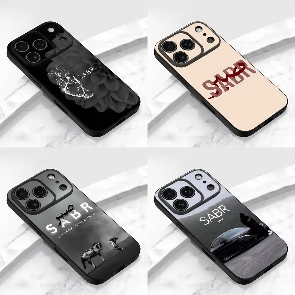 

Quran Sabr Islam Patience Phone Case For iPhone 17,16,15,14,13,12,Pro,Max,Plus,E,SE4,Air,Mini Black TPU