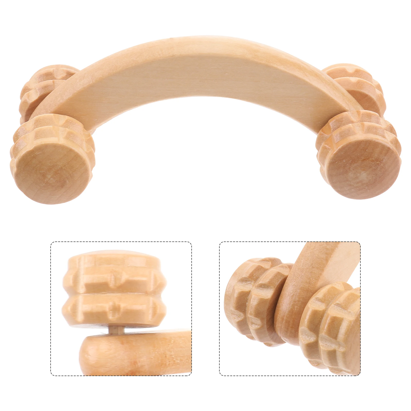

Wooden Wheel Massage Rollers Handheld Full Body Massager for Neck Shoulder Self Massage Tool Portable Pain Relief Wooden