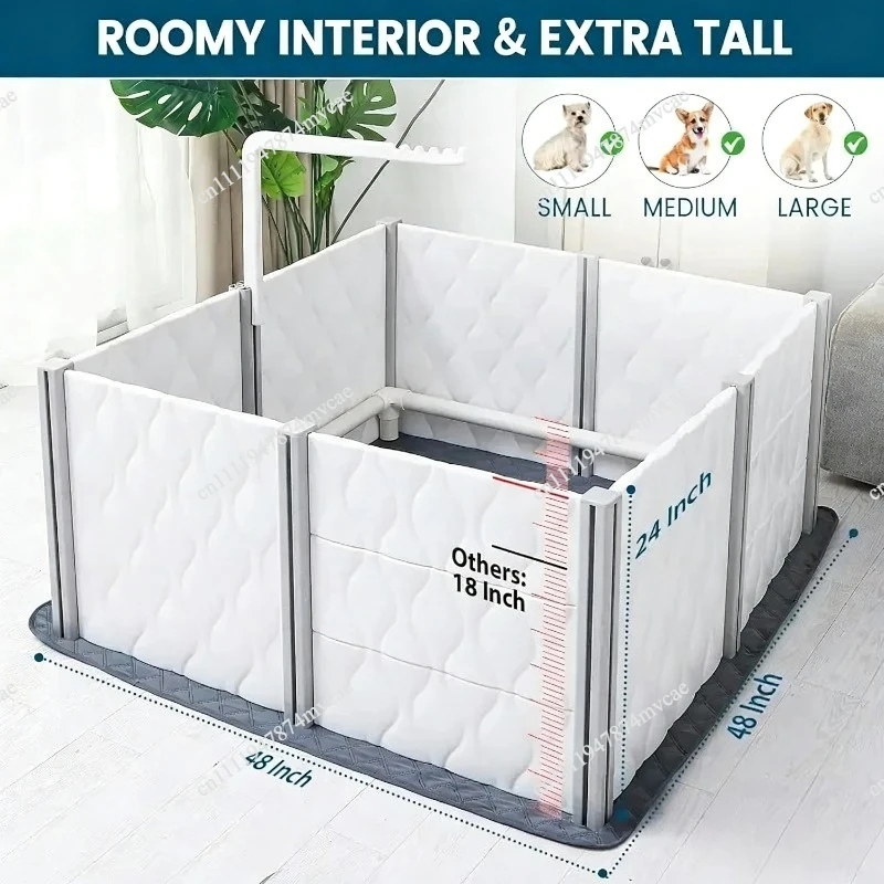 Whelp Ing Box for Dog Pregnant Birth Assistance Birthing Supplie with Rail Small Padded Pen Playpen Plastic Whelp Fence