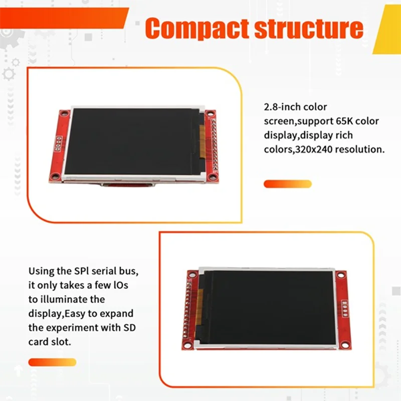 Fotografia 4: Módulo de Painel Touch Screen SPI TFT LCD 2.8 Polegadas 240x320 com Porta Serial - Display Serial SPI de 2.8 Polegadas (Sem Caneta Touch)