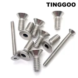 UNC 2#-56 4#-40 6#-32 8#-32 10#-24 10#-32 UNF US Thread 304 Stainless Steel Hex Hexagon Socket Flat Countersunk Head Bolt Screw