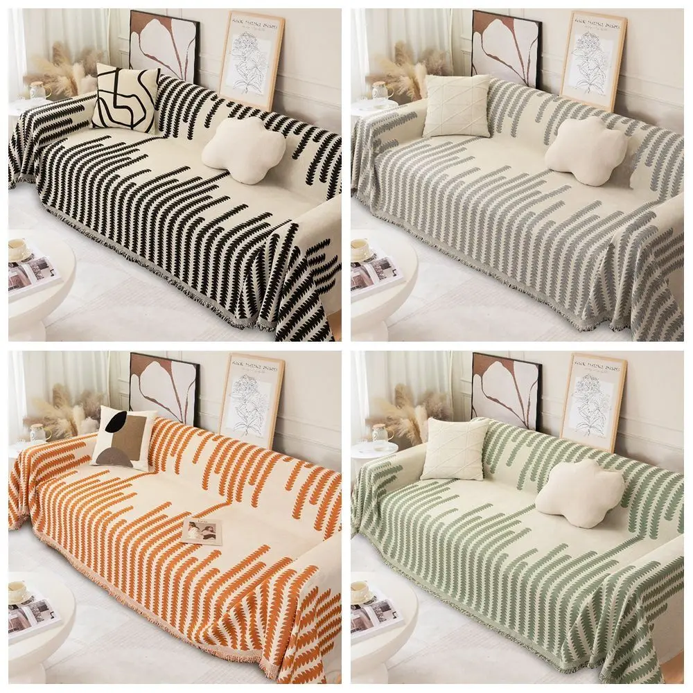 Scratch Proof Sofa Cover Sofa Shawl Reversible Skin-Friendly Couch Blanket Non-slip Double-sided Printing Chenille Sofa Towel