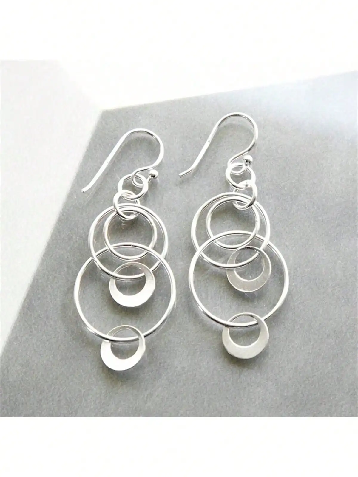 

Минималистичные серебряные серьги-подвески с геометрическим кругом для женщин, современный модный ювелирный подарок