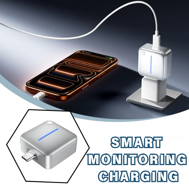 Type‑C Smart Full Charge Separator Auto Power‑Off Charging Protector Real‑Time Battery Status Monitor For Cell Phone 1/2/3/5