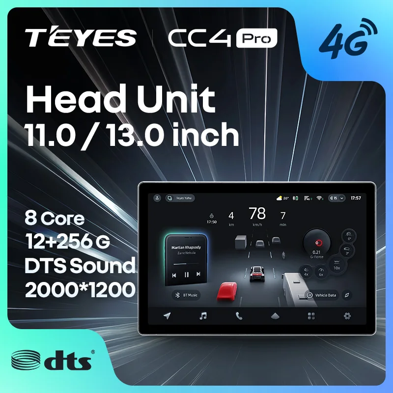 TEYES CC4 PRO 13inch 11inch For Toyota Volkswagen Hyundai Car Radio Video Player Navigation Stereo Android GPS Universal Device