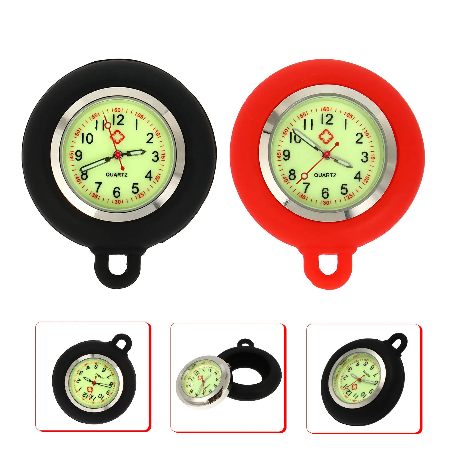 2Pcs Night Glow Silicone Pocket Watch Dial DIY Quartz Nurse Watch Parts Handmade Simple Dial for Nursing Fob Creative Gifts