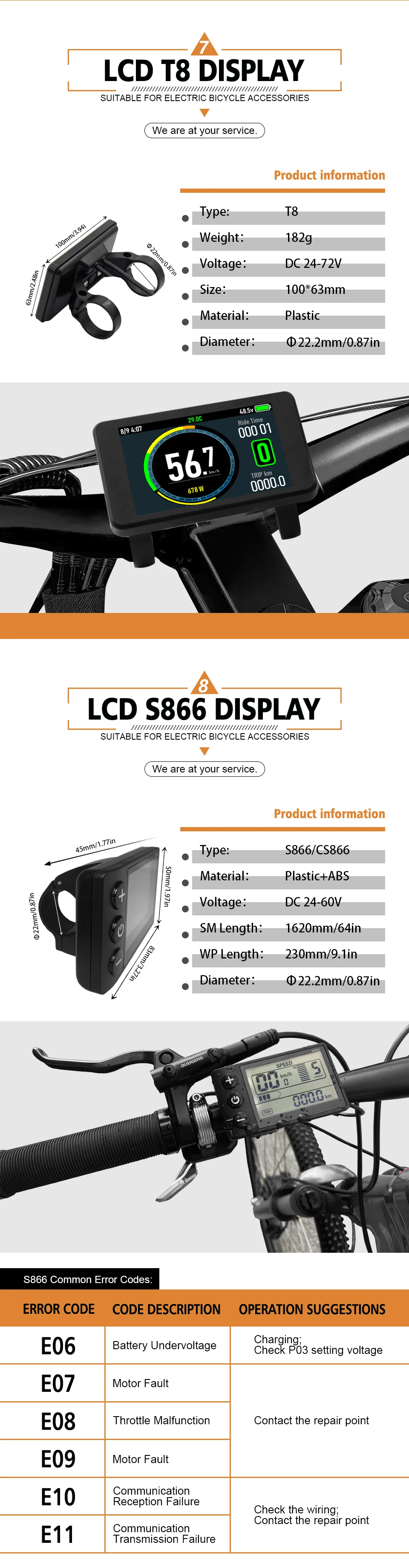 Ebike Drei-Modus-Sinuswellen-Controller 36V 48V 17-30A Wasserdichter Stecker mit LCD-Display für Elektrofahrrad 250W-1000W Motorteile – Detail 7