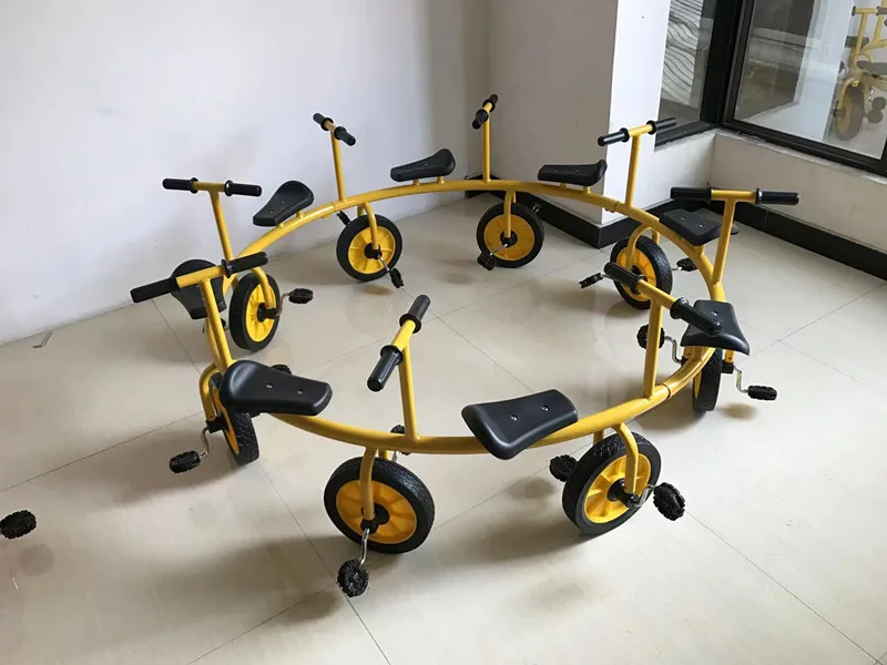 Kindergarten multi-person rotating bicycle children's tricycle outdoor stroller