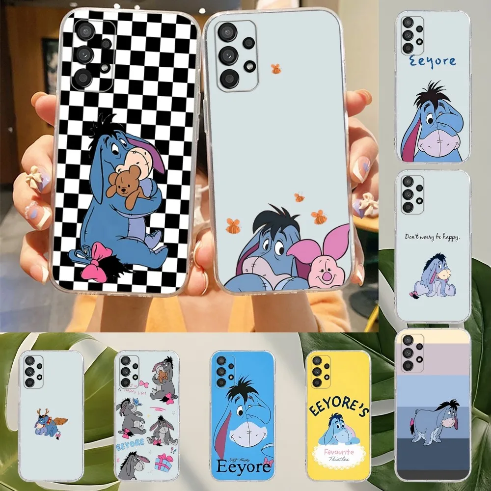 E-Eeyore Donkey Phone Case For Samsung Galaxy A52 A12 A51 S21 Edge S22ULTRA S23 S20LITE Plus ultra Transparent Cover