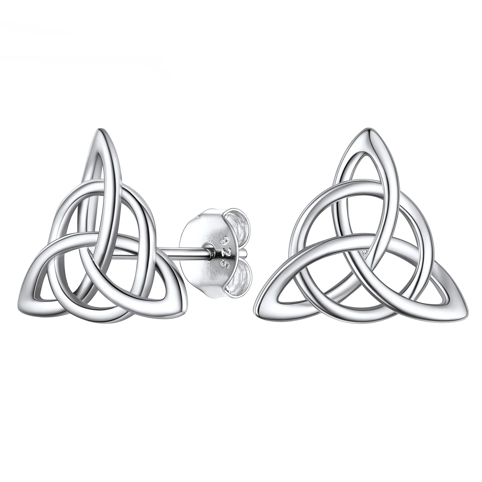 925 Stering Silver Celtic Knot Stud Earrings Triquetra Irish Jewelry for Women Hypoallergenic Nickel-Free Jewelry