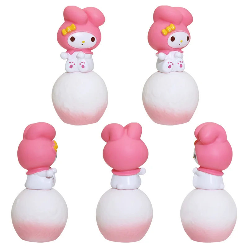 Lampka nocna Sanrio Kawaii Hello Kitty Kuromi Cinnamoroll figurki Anime świecąca lampa oświetlenie do sypialni dekoracja pokoju zabawki dla dzieci