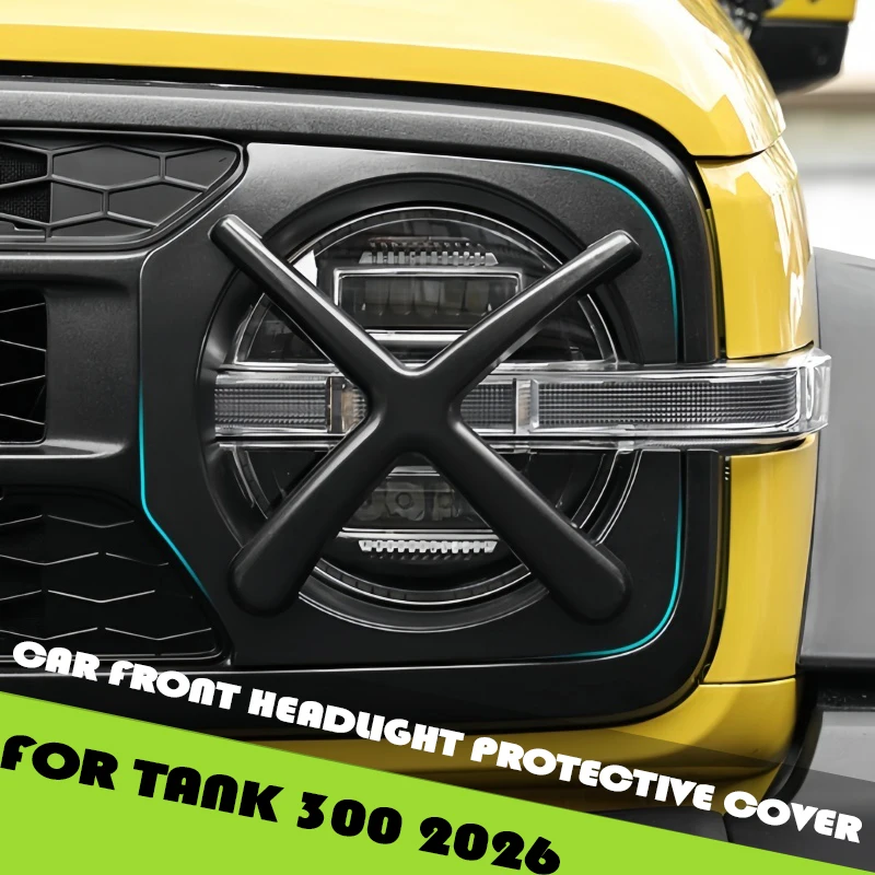 Car Front Headlight Protective Cover Fit for GWM Tank 300 2026 Modified XX Model Headlight Protective Frame Exterior Accessories