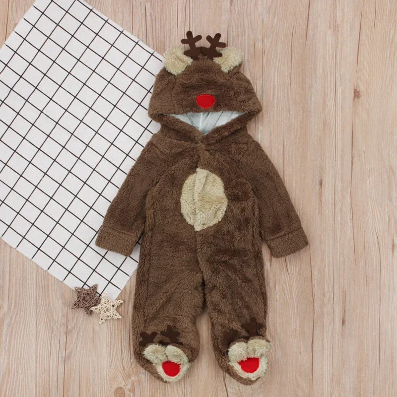 

Reindeer Romper for Children Christmas Day Baby Clothes Kids Cute Deer Dress Up Hooded Homewear Infant Photography Clothes