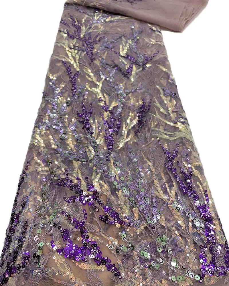 

Exquisite colorful sequined net-sheen embroidered lace fabric used for wedding gowns evening dresses mother's clothing fabric