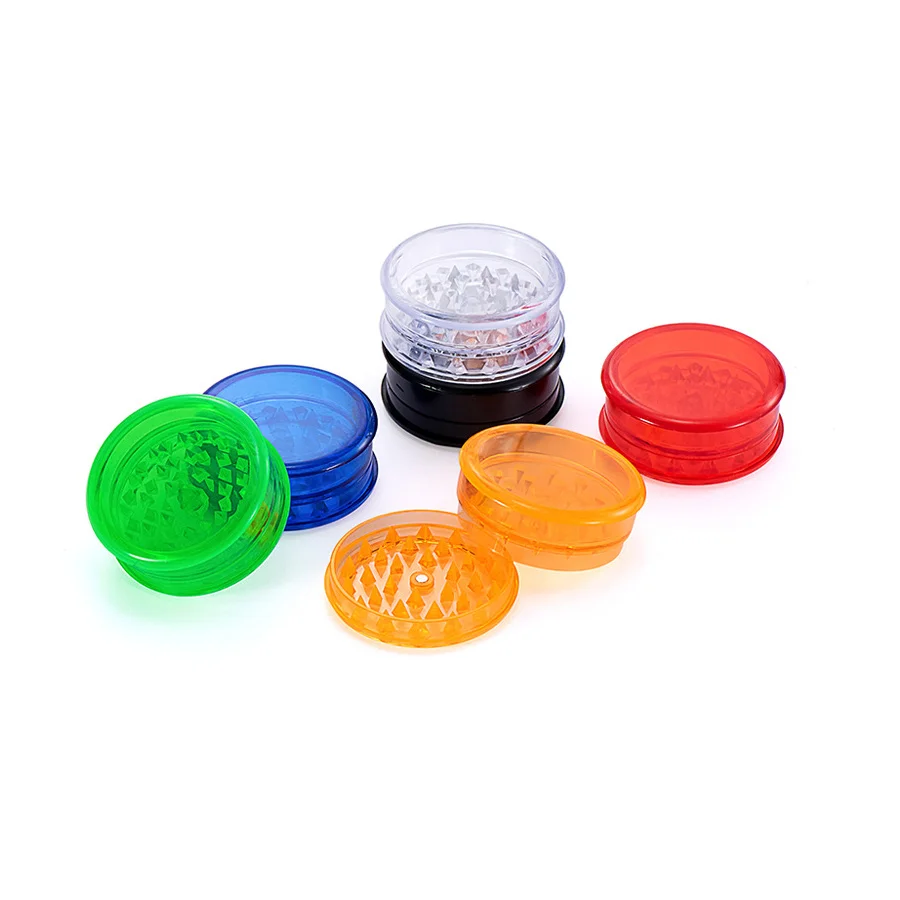 60MM 3 Layer Accessories Round Shape Plastic Tobacco Grinder Herb Grinder Tobacco Spice Crusher Color,Gift For Smoker