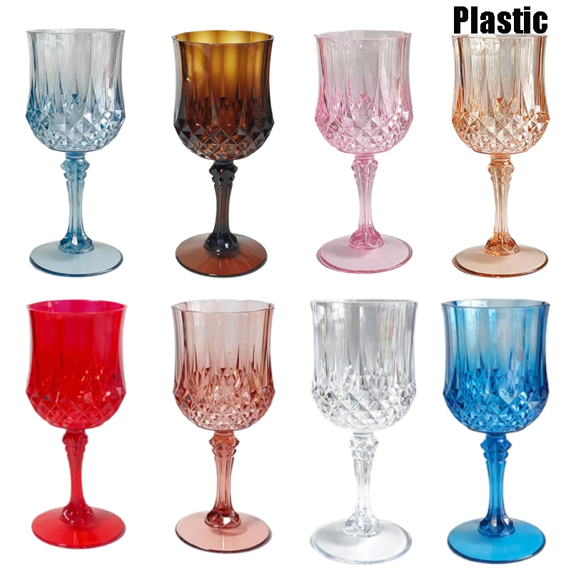 

1pc 220ml Plastic Champagne Flutes Champagne Glasses Wine Cups Wedding Toasting Glasses For Birthday Wedding