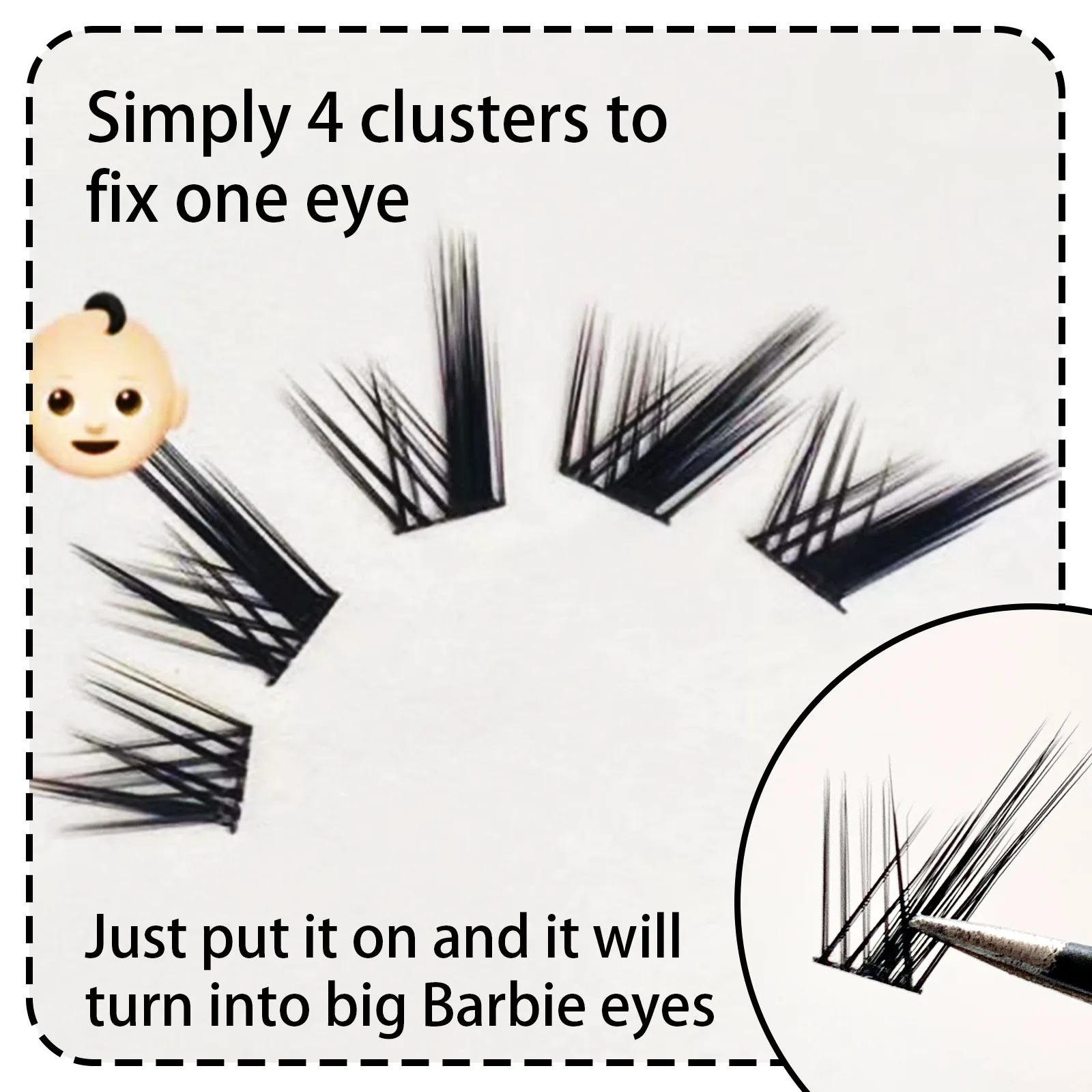 3pair Baby False Eyelashes DIY Manga Lashes Transparent Terrier Strands Eyelash Soft False Eyelashes Eyelashes Daily Makeup