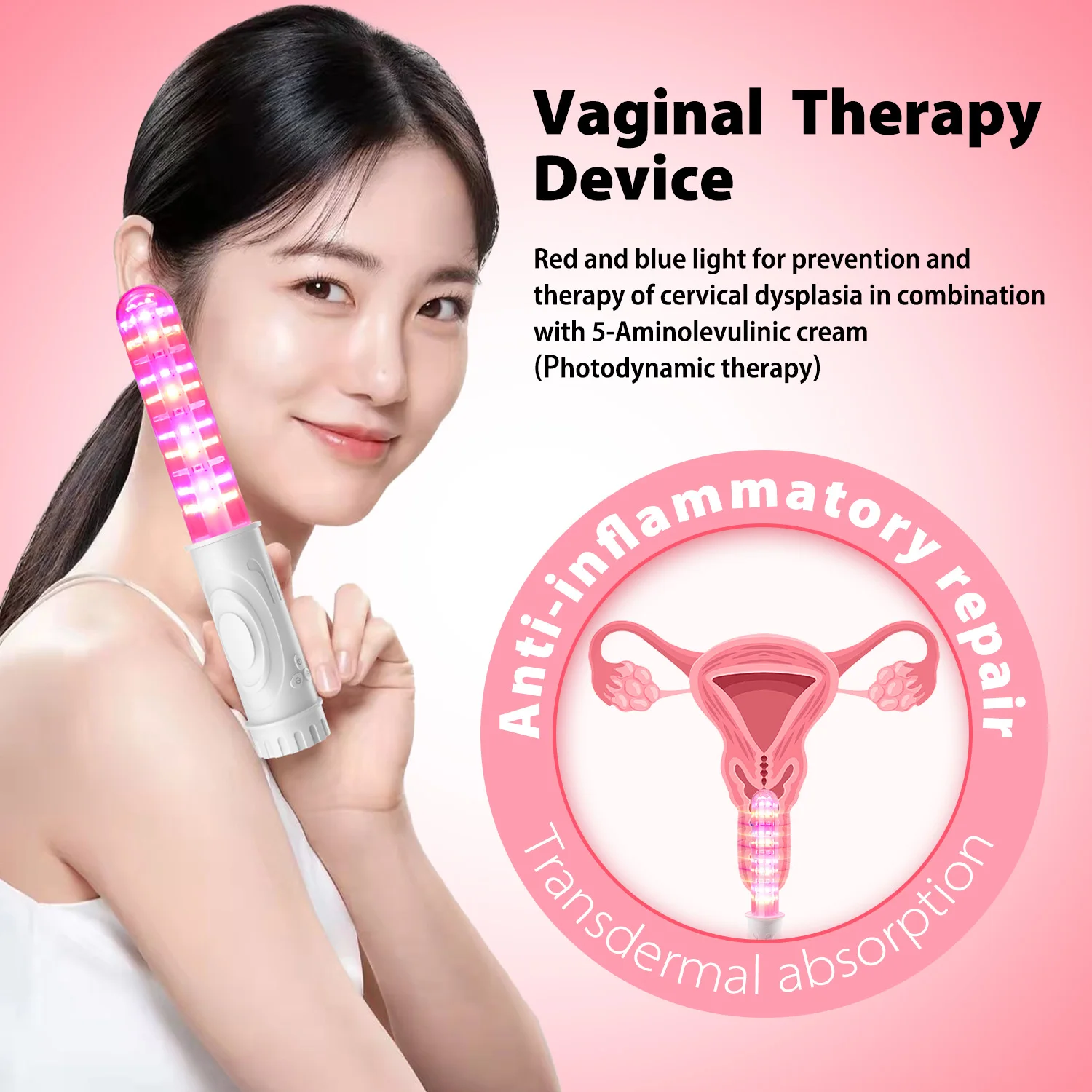 Portable Infrared&Red Light Therapy for Women-Vaginal,LED Lamp Heat Vaginitis Relief,Vaginal Tightening,At-Home Healing Device
