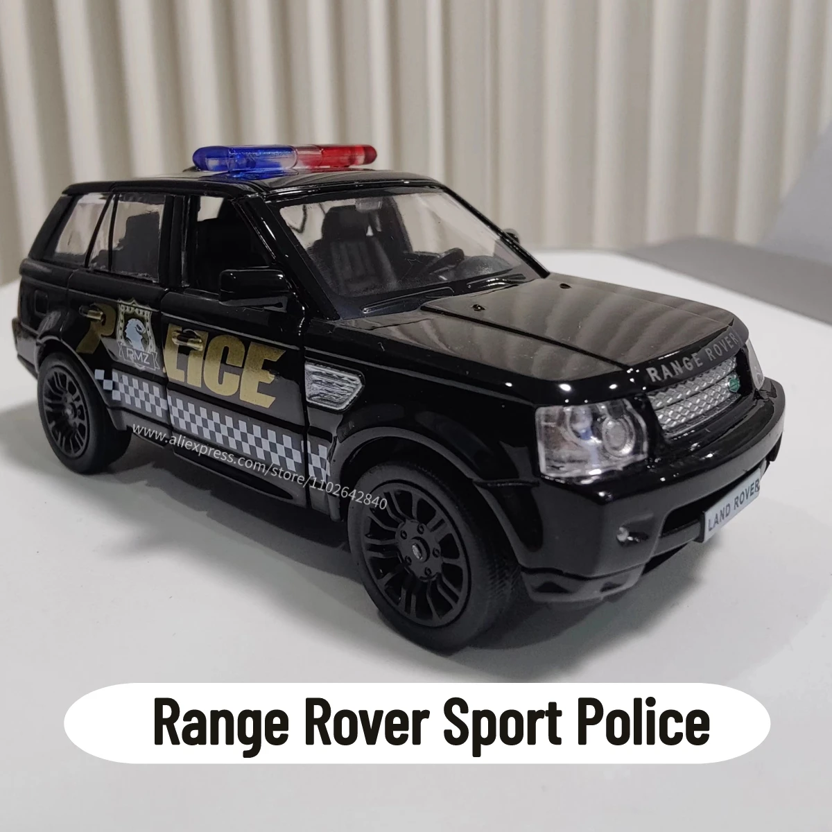 1:36 Car Model Range Rover Sport Police Scale Metal Diecast Replica Home Miniature Art Vehicle Hobby Decoration Kid Boy Toy