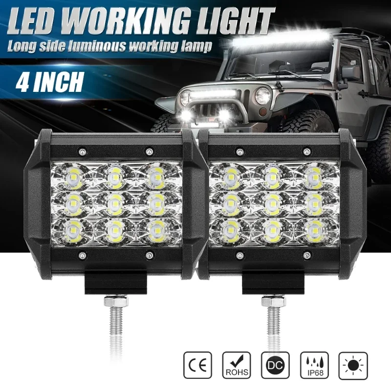 

Auxbeam 4-дюймовый светодиодный рабочий фонарь с боковой подсветкой для грузового пикапа бездорожья (без жгута проводов)