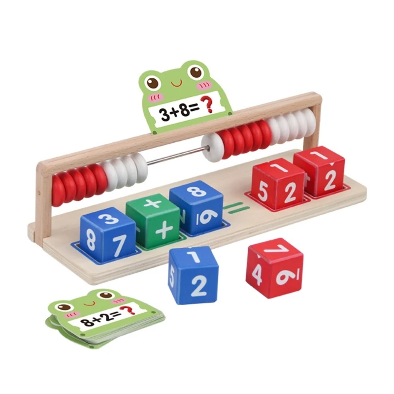 Boulier en bois coloré, jouet éducatif pour enfants 3 ans pour apprendre les concepts mathématiques base en toute