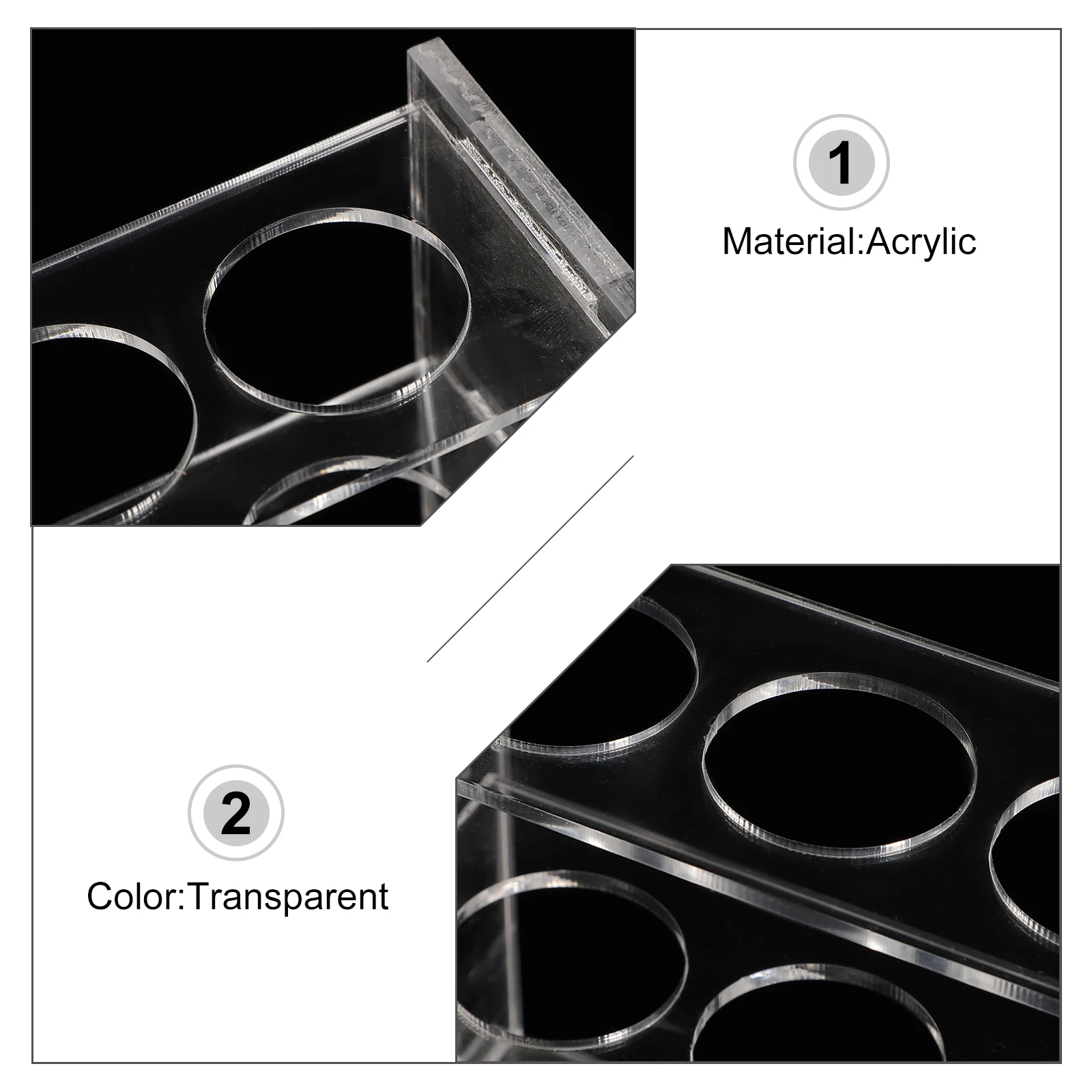 

Test Tubes Rack Organizer Lab Racks Holder Double Multifunctional Vial Transparent Clear Stand