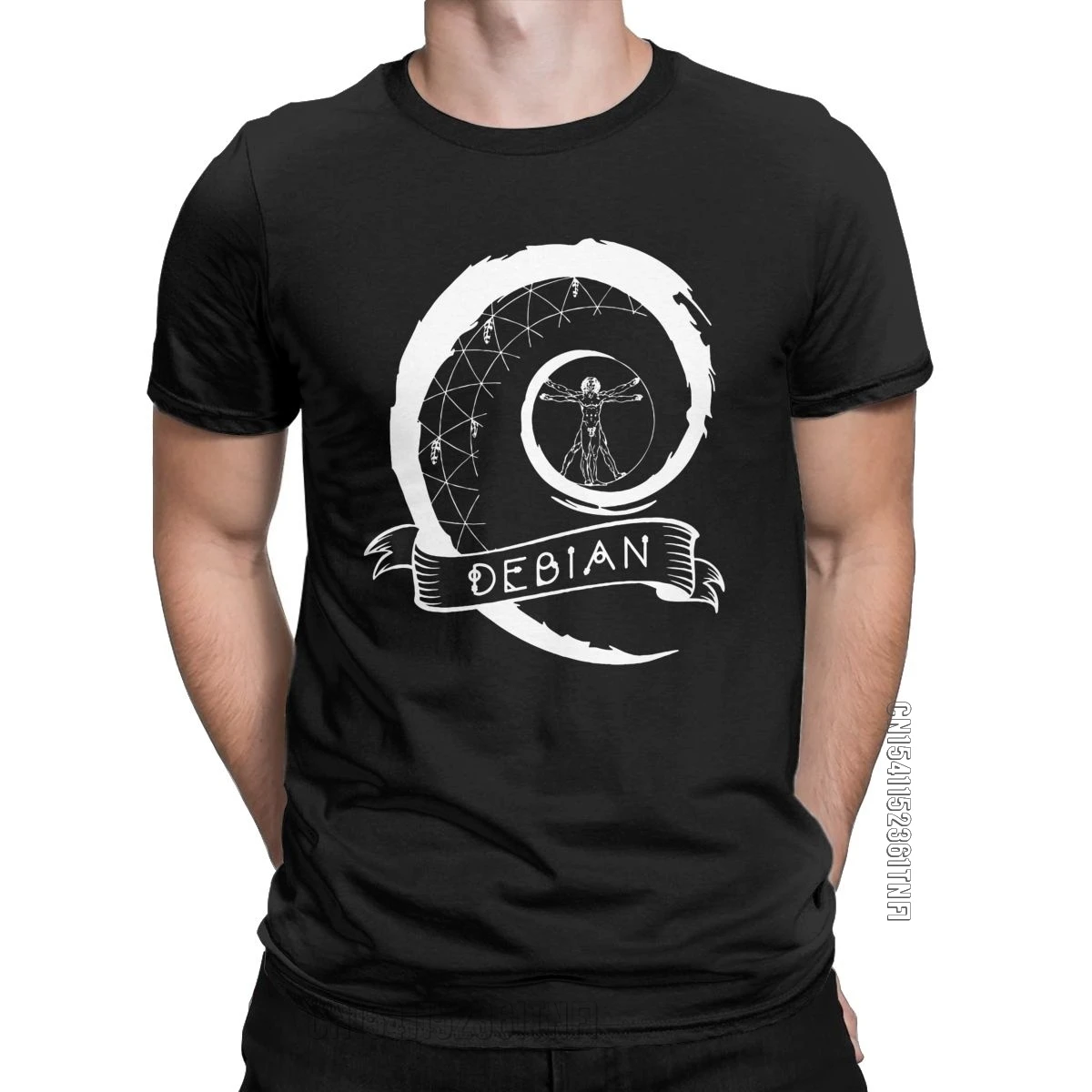 Men Debian Linux Computer T Shirts Pure Cotton Clothes Casual Classic Short Sleeve Crew Neck Tee Shirt Big Size T-Shirt