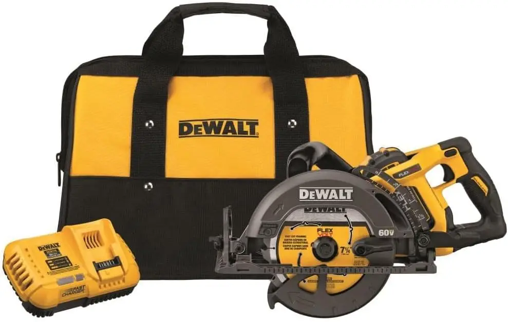 Flexvolt 60V Max* Circular Saw Kit, 7-1/4-Inch, Worm Style, 9.0Ah Battery (Dcs577X1)