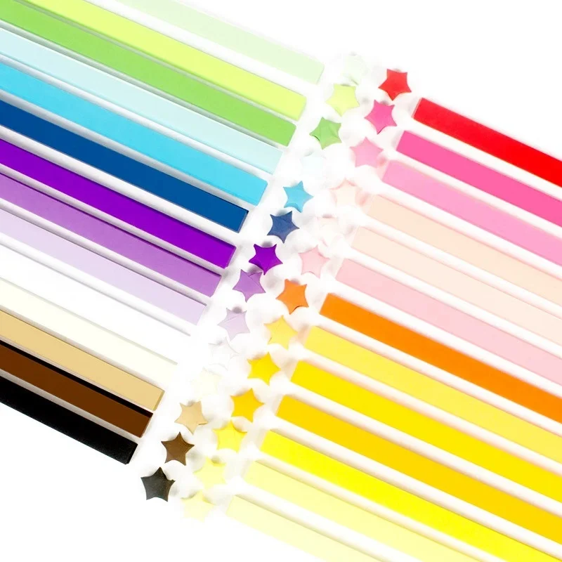 27 Farben 540 Blatt Kombinationsset Doppelseitige Bunte Glückssterne Origami-Streifen DIY Handwerk Kreativität Feiertagsgeschenk – Detail 9