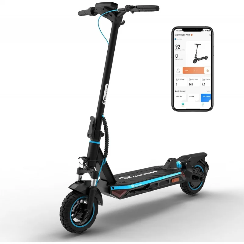 EVERCROSS A1 Electric for Adults - 800W Portable Commuting Scooter with Double Braking System,Dual Suspension Up to 31 Miles